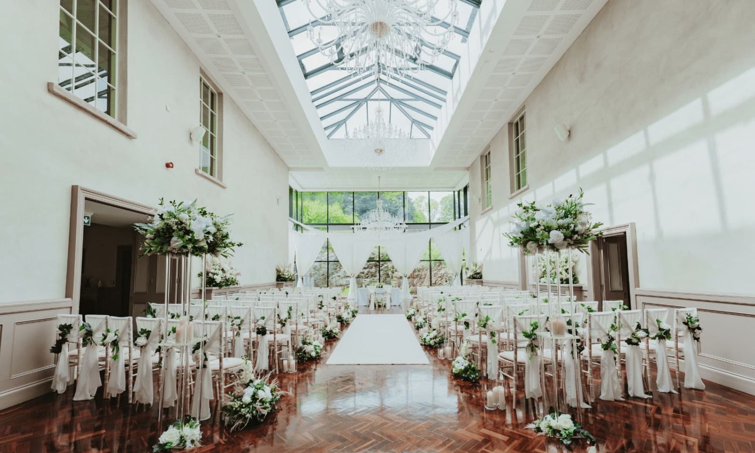 The Orangerie at the historic country house Rockhill House Estate Letterkenny County Donegal set out for a wedding