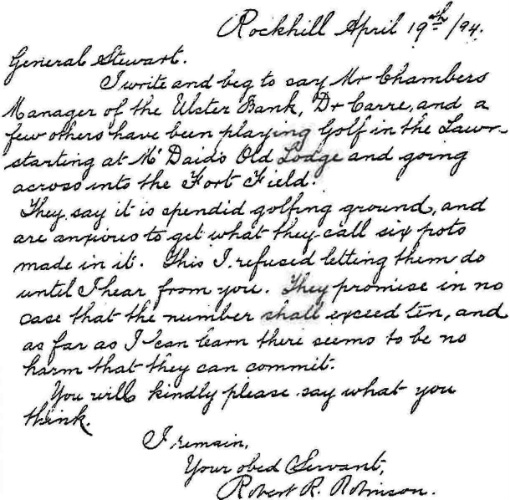 Robert Robinson Letter 